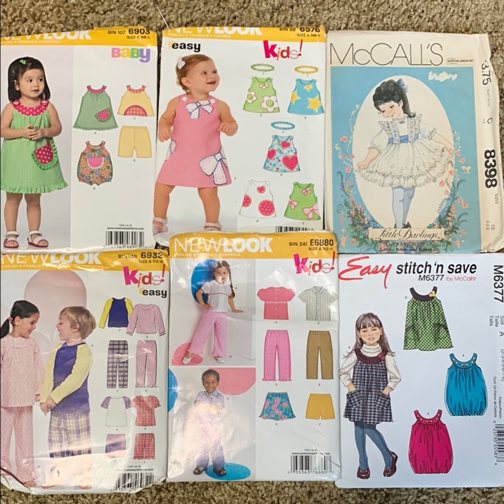 Assorted Kids' Simplicity and McCall’s Sewing Patterns